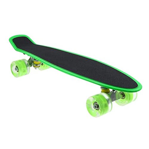 YARNOW Mat Skateboard Kleine Visplank Skateboard Houten Korte Mini Longboard Cruiser Kinderen Beginners Skateboard Mini Skateboards Duurzaam Skateboard Abs Kind Buiten LED