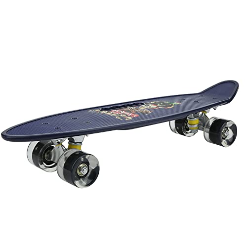 Gavigain Kinderskateboard, skateboard voor kinderen, draagbaar kinderskateboard met vier wielen en knipperend wiel voor beginners