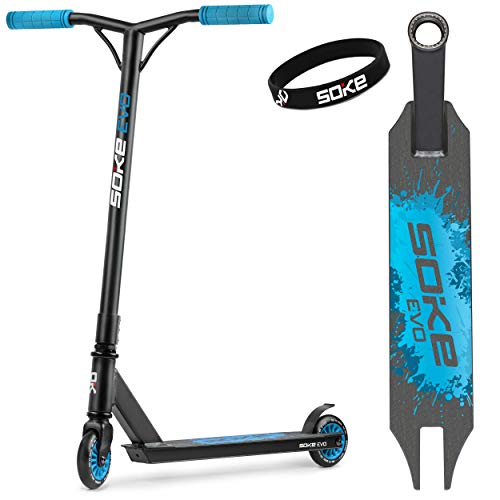 SOKE EVO 100kg Stuntstep Abec-9 Carbon Stuntstep voor Volwassenen voor Skatepark Stuntstep voor Jongens en Meisjes om Trucs en Zwepen Uit Te Voeren Stuntsteps voor Tieners 11-15