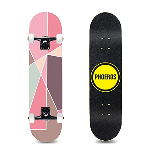 Cesulos Complete skateboards, standaard skateboards voor beginners, kinderen, jongens, meisjes, tieners, 78 x 20 cm Canadese esdoorn Cruiser Pro skateboard, skateboards