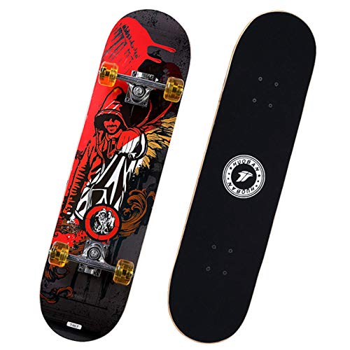 RajoNN Skateboards Complete skateboards voor beginners Volwassenen Kinderen Jongens Meisjes Jeugd-Standaard Skateboards 31" x 8" 8 Lays Maple Deck Pro Skateboards Longboard Standaard