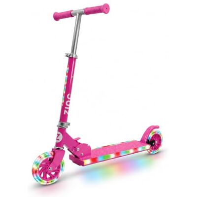 Zinc Light Party 2 kinderstep voor jongens en meisjes vanaf 6 jaar met oplichtende wielen en stuurpen, opvouwbaar ontwerp, verstelbaar stuur, 120 mm PU-wielen, ABEC 7 lagers Zinc Light Party 2 kinderstep voor jongens en meisjes vanaf 6 jaar met oplichtende wielen en stuurpen, opvouwbaar ontwerp, verstelbaar stuur, 120 mm PU-wielen, ABEC 7 lagers