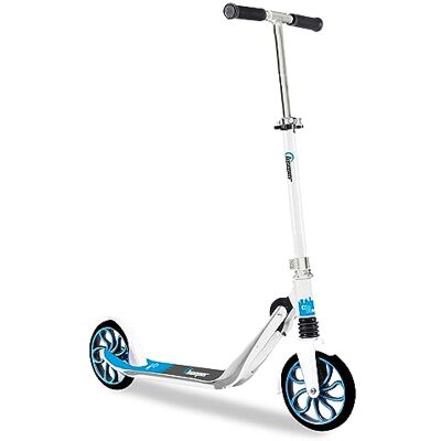 BEEPER Scooter voor jongeren en volwassenen, wielen 8 inch, vering voor City Scoot met of zonder voorrem met voorrem, kleur wit BEEPER Scooter voor jongeren en volwassenen, wielen 8 inch, vering voor City Scoot met of zonder voorrem met voorrem, kleur wit
