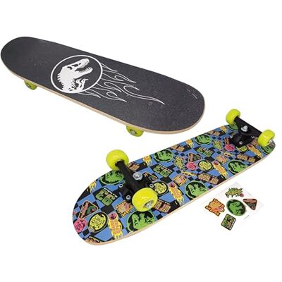 ODS Jurassic Park skateboard, lengte 71 cm, wielen van pvc, dek van hout, aanbevolen leeftijd + 5 jaar ODS Jurassic Park skateboard, lengte 71 cm, wielen van pvc, dek van hout, aanbevolen leeftijd + 5 jaar