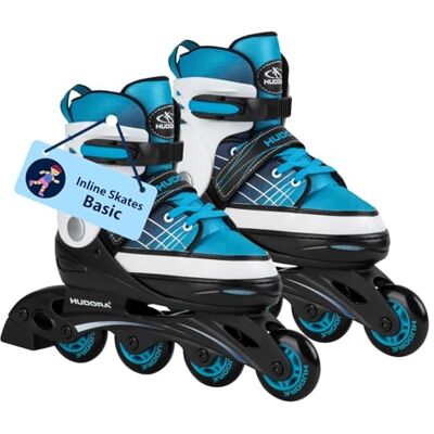 HUDORA Basic inlineskates voor meisjes en jongens, verstelbaar in 4 maten, eenvoudige instap dankzij powerstrap en push-lock-gesp HUDORA Basic inlineskates voor meisjes en jongens, verstelbaar in 4 maten, eenvoudige instap dankzij powerstrap en push-lock-gesp