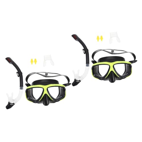 BESPORTBLE 2 Stuks snorkel masker glazen duikbril glas duikbril maskers snorkelmasker volwassen grote frame maskers pak glazen maskers duikmasker duiken Ademslang zwembril set