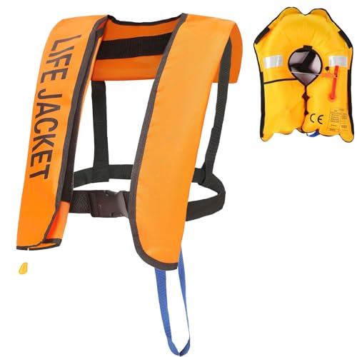 KeyoGoS Reddingsvest volwassene, reddingsvesten, reddingsvest tiener, reddingsvest volwassene, automatisch opblaasbaar reddingsvest, drijfhulp, zwemmen live jas voor watersport (E)