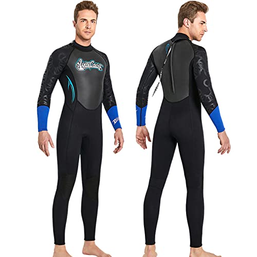 FAXIOAWA Heren Dames Wetsuit 3 mm neopreen, thermische duikpakken voor het hele lichaam, volwassen winter- en zomerdroogpak Zwemmen Triatlon Stretch zwemkleding Lange mouwen Surfen Eén stuk Duikhuid