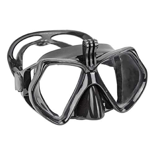 Abysstar Duikmasker van zwart silicone Discovery Sr Black Action duikmasker