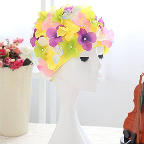 LUOEM Badmutsen Voor Dames Die Lang Haar Zwemmen Gebloemde Badmutsen Voor Dames Badmutsen Voor Kinderen Dames Badmuts Vintage Retro Bloemen Badmuts Bloemen Badmutsen Sjaal Vakantie Mode