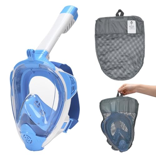 GAOJYLF snorkelmasker, 180 ° panoramisch zicht volgelaatsduikmasker met anti-condens en anti-lek duikmasker, anti-lek snorkelmaskerset voor volwassenen en kinderen B,L/XL