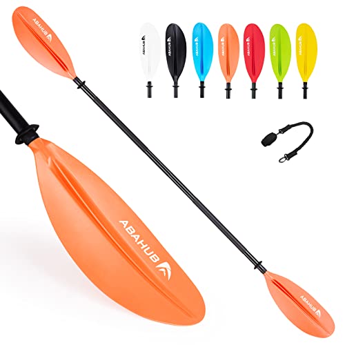 Abahub 218/230/241 cm Kajak Peddel Aluminium Dubbele Peddel Kayak Paddle met Peddellijn voor Kajak Roeiboot Kano Zwart/Wit/Blauw/Groen/Oranje/Geel/Turkoois