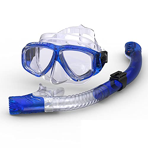 ZGYOZMNG Droge snorkelset, snorkeluitrusting, duikuitrusting, duikmasker, snorkelbril, anticondensmasker, duiken, vrijduiken, onderwatervissen, zwemmen