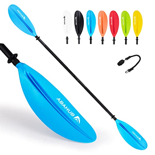 Abahub 218/230/241 cm Kajak Peddel Aluminium Dubbele Peddel Kayak Paddle met Peddellijn voor Kajak Roeiboot Kano Zwart/Wit/Blauw/Groen/Oranje/Geel/Turkoois