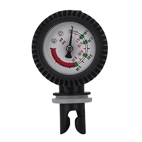 WOHPNLE Kajakbarometer, Nylon Opblaasbare Boot Luchtdrukmeter Zwarte Kajakbarometer Manometer Duurzame Klepadapter Luchtdrukmeter Barometer Voor Kajakvlot