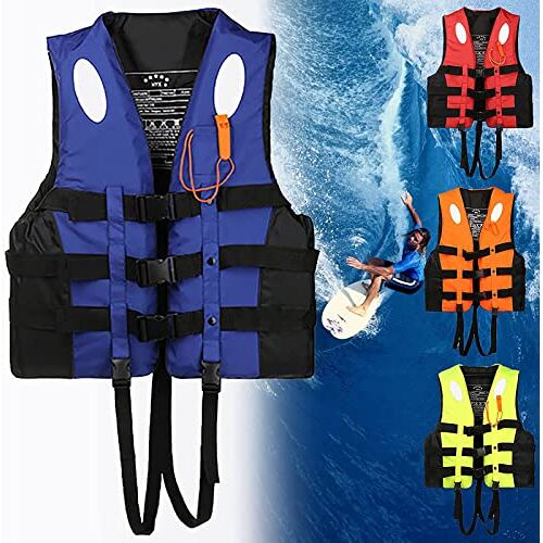 LEIGANG-SHOP Unisex zwemvest, zwemvest voor volwassenen, verstelbaar zwemvest, unisex zwemvest voor snorkelen, kajakken, watersporten,XL, blue