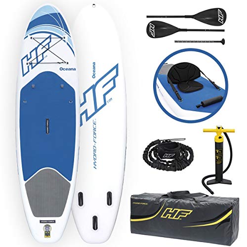 Bestway Hydro-Force Sup Oceana Opblaasbaar Paddling Board Met Zitfunctie, Blauw/Wit, 305 X 84 X 15 cm