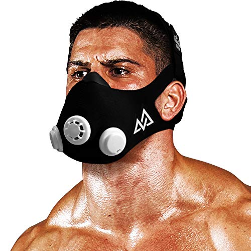 TRAININGMASK Elevation Training Mask 2.0 voor uithoudingsvermogen Verhoog uw sportprestaties, uithoudingsvermogen, gewichtheffen, training, loophoogte-masker, fitness hardlopen, vervaardigd in USA (zwart, groot)