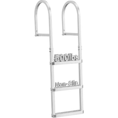VEVOR Opstapladder, demonteerbaar, rechte trapladder, 3 brede, antislip treden van PP, maximale draagkracht 227 kg, structuur van aluminiumlegering, eenvoudige montage, voor meren en boten VEVOR Opstapladder, demonteerbaar, rechte trapladder, 3 brede, antislip treden van PP, maximale draagkracht 227 kg, structuur van aluminiumlegering, eenvoudige montage, voor meren en boten