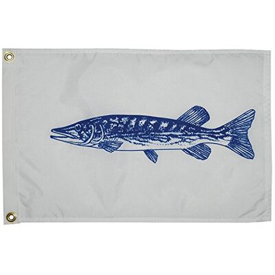 TaylorMade Producten, Fisherman's Catch Flag, Fish Wimpel, Nylon, 12" x 18 TaylorMade Producten, Fisherman's Catch Flag, Fish Wimpel, Nylon, 12" x 18