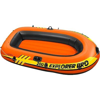 INTEX Explorer Pro Inflatable Boat, Boat Only, Two Person (196 x 102 x 33 cm) INTEX Explorer Pro Inflatable Boat, Boat Only, Two Person (196 x 102 x 33 cm)