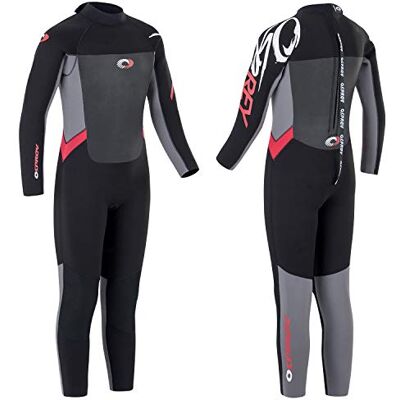 Osprey Kinderen 5 mm wetsuit, volledige lengte winter kinderen neopreen surfen bodyboarding wetsuit, oorsprong, rood Osprey Kinderen 5 mm wetsuit, volledige lengte winter kinderen neopreen surfen bodyboarding wetsuit, oorsprong, rood