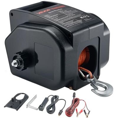 VEVOR Elektrische kabellier, 12 V DC 300 W, omkeerbare bootlier voor boten tot 900 kg, Power-In-, Power-Out- en vrijloopwerking voor boten met bekabelde afstandsbediening en handslinger VEVOR Elektrische kabellier, 12 V DC 300 W, omkeerbare bootlier voor boten tot 900 kg, Power-In-, Power-Out- en vrijloopwerking voor boten met bekabelde afstandsbediening en handslinger
