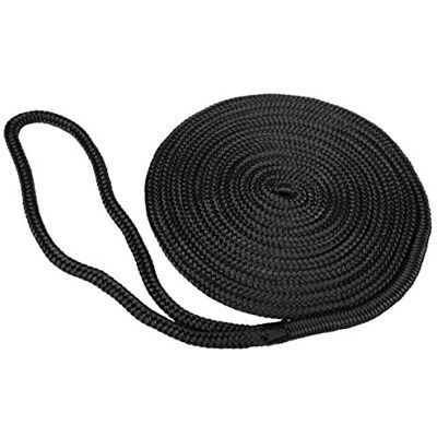 TaylorMade Taylor Made Products Premium dubbele gevlochten nylon docklijn, 15', 3/8", zwart TaylorMade Taylor Made Products Premium dubbele gevlochten nylon docklijn, 15', 3/8", zwart