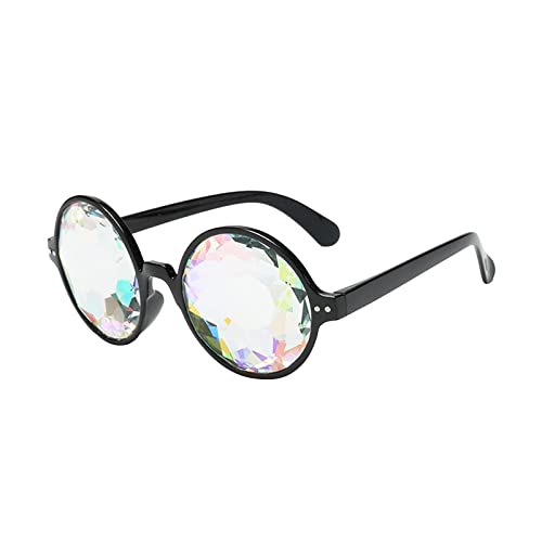 Leisurealeaneag Caleidoscoop Rave Bril Eyewear Prop voor Muziek Festival Vakantie Zwart, 13,6 cm