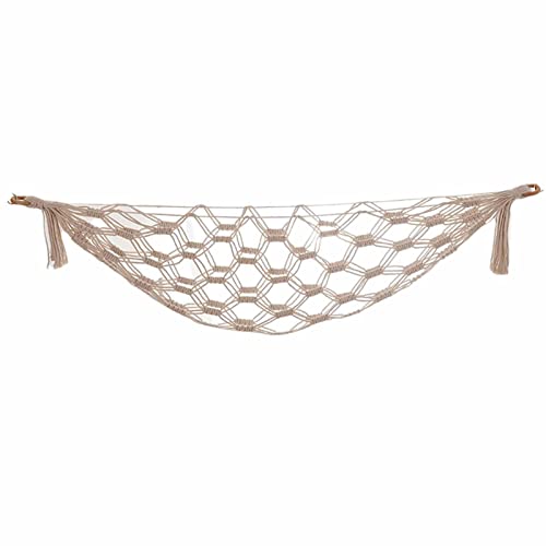 Jomewory Hangmat voor het opbergen van speelgoed, knuffeldier, speelgoed, opberghangmat met macramé, Boheemse wandopbergtas, voor kinderkamer, slaapkamer