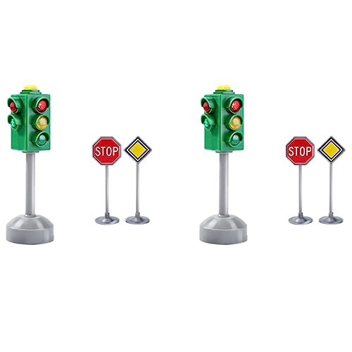 Speesy 2 x mini-verkeerslichten voor verkeersborden met led-geluid, veiligheidswaarschuwingslichten voor kinderen, verkeerslichten
