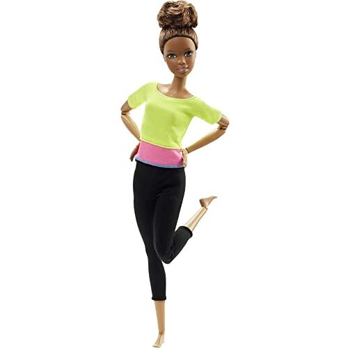 Barbie Made to Move modepop, beweegbaar en sportief, met 22 gewrichten, vanaf 3 jaar geel