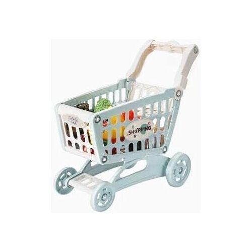 lflq Kids Winkelwagen Hand Trolley Winkelwagen Kind Pretend Play Keuken Speelgoed Simulatie Kleine Supermarkt Voor Kinderen 22 stks/set