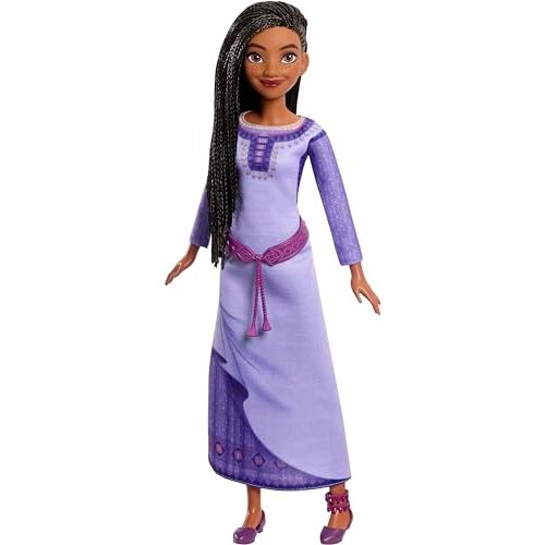 Mattel Disney Wish HVX69 Asha De Rosas zangeres met sterfiguur, afneembare outfit, zingt in het Frans, gevlochten haar, speelgoed voor kinderen, vanaf 3 jaar