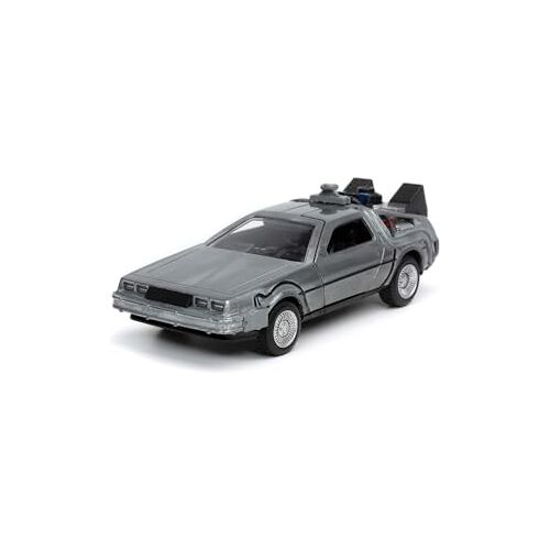 Jada Toys 253252017 terug naar de toekomst 1, DeLorean DMC-12 modelauto, 1:32, Time Machine, vleugeldeuren, veel details, zilver