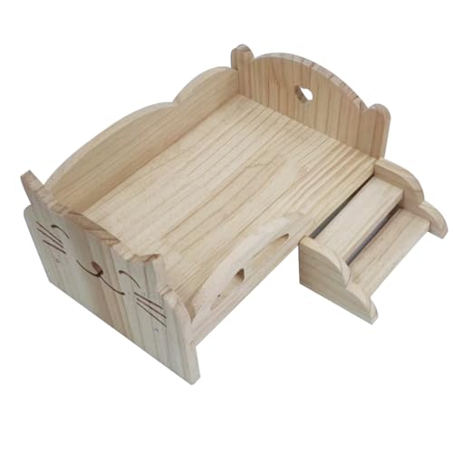 Koanhinn Speelbed voor poppen, universeel houten bed, houten pop, doe-het-zelf, mini-speelbed voor poppen, kinderdagcadeau (kitten)