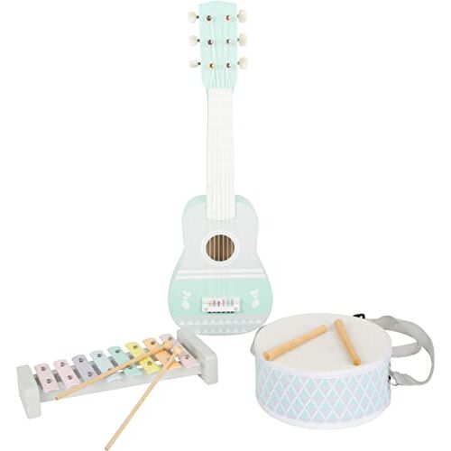 Small Foot kleine voet 11685 Muziekset Pastell, set van drie muziekinstrumenten met bladmuziek, voor kinderen vanaf 3 jaar