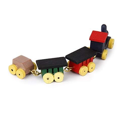 Datering 1/12 poppenhuis miniatuur houten speelgoed trein set en koets