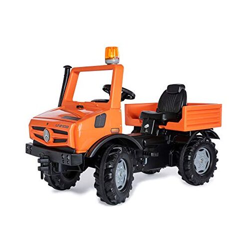 ROLLY TOYS Unimog Service 038237 Trapauto vanaf 3 jaar, auto om zelf te rijden met fluisterbanden en knipperlicht, trapvoertuig, trapauto vanaf 3 jaar