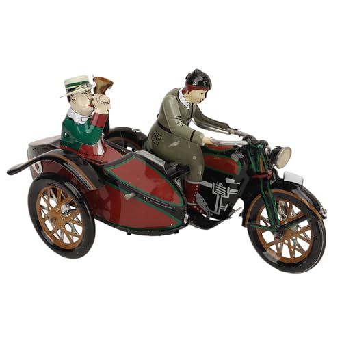 gernie Motorspeelgoed, Blikken Motorfietsen met Berijder Figuurspeelgoed 3-wielige Motorfiets Opwindspeelgoed Nostalgisch Thema Gepersonaliseerde Ornamenten Creatieve Geschenken