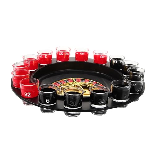 NSSXSN 1 Set Russische roulette Wijn Draaitafel Poker Shot Roulette Shots Glas Roulette Poker Shot Drinkspel