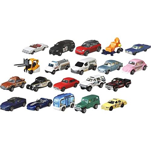 Matchbox Verzamelset van 20 voertuigen met licentie en originele voertuigen. Met poster, FGM48