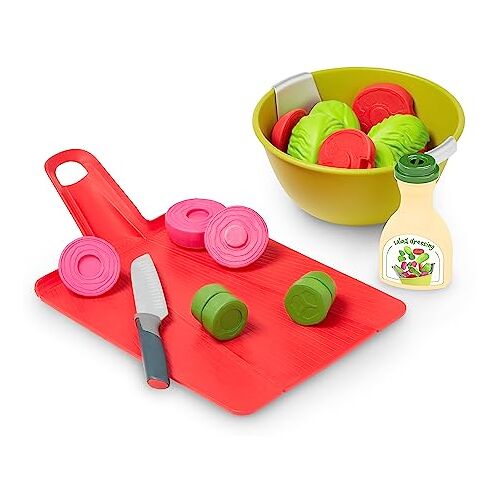 Casdon Joseph Joseph Salade   Speelgoedsaladebereidingsset voor kinderen vanaf 3 jaar   Met Chop2Pot snijmat en saladedressing met geluidseffect!