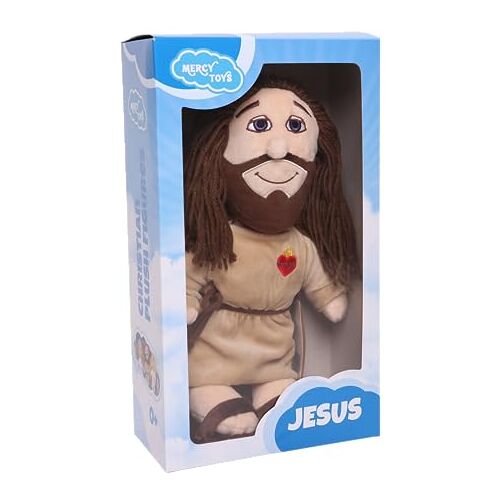 Mercy Toys Jezus pluche figuur, 30 cm, in geschenkdoos voor godsdienstonderwijs voor kinderen om te slapen en te spelen