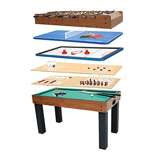 GaRcan Tafelvoetbaltafel, combinatiespeltafel 8 in 1 inclusief tafelvoetbal/biljart/hockey/tafeltennis/backgammon/schaken/sjoelen/bowlen