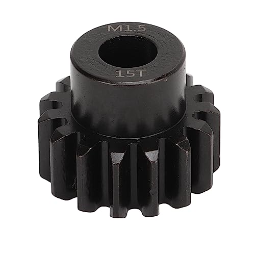 LJCM RC Auto Motor Gear, Stabiele Bewegingen RC Motor Gear Staal Stabiele Structuur Zwart M1.5 8mm Binnengat Voor 6S 1/5 (15T)