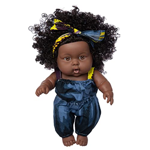 Kangmeile Afrikaanse pop Curly 20 cm Zwarte Afrikaanse Amerikaanse pop realistische pop babypoppen voor kinderen speelgoed voor kinderen