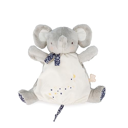 KALOO Kleine liedjes – knuffeldoek olifant grijs – knuffeldoek baby – pluche handpop 24 cm – belevenisspel – vanaf de geboorte, K210004