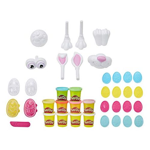 Play-Doh Eierstempel, 25-delige set, paashaas kneden met eieren, stempels en 10 blikjes, bezigheid voor kinderen vanaf 3, 56 g blikjes