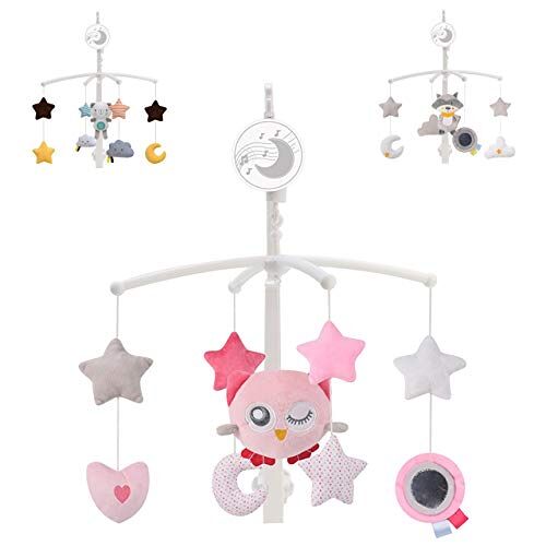 Cangaroo Muziek Mobile 63605 Dreamy lift mechanisme slaapliedjes pluche dieren, kleur: roze